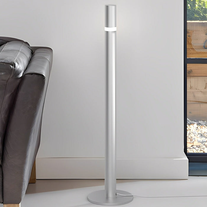Modern Minimalist Cylinder Adjustable Lift LED Floor Lamp - Stepless Dimming, Sleek Aluminum Design