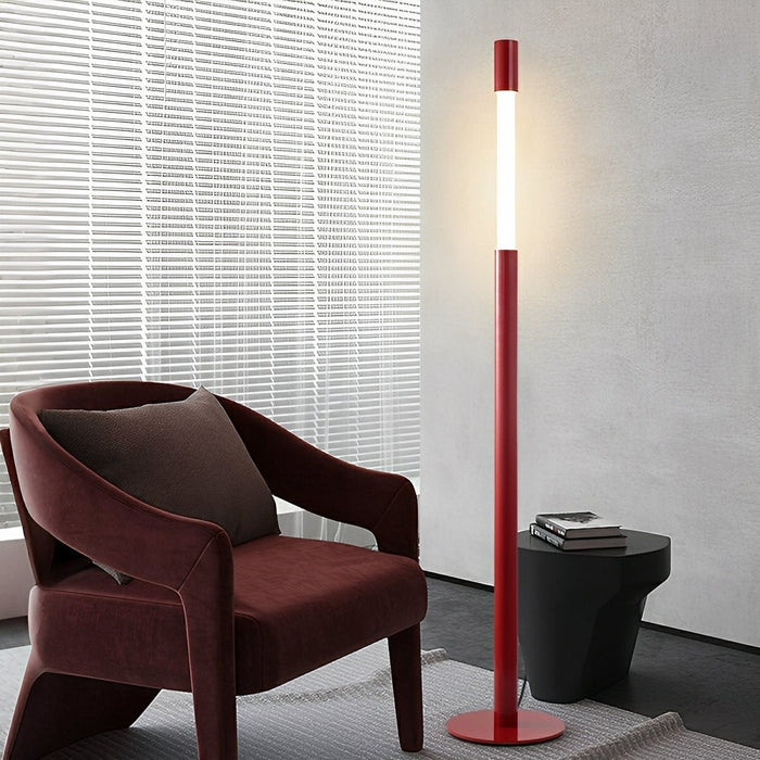 Modern Minimalist Cylinder Adjustable Lift LED Floor Lamp - Stepless Dimming, Sleek Aluminum Design