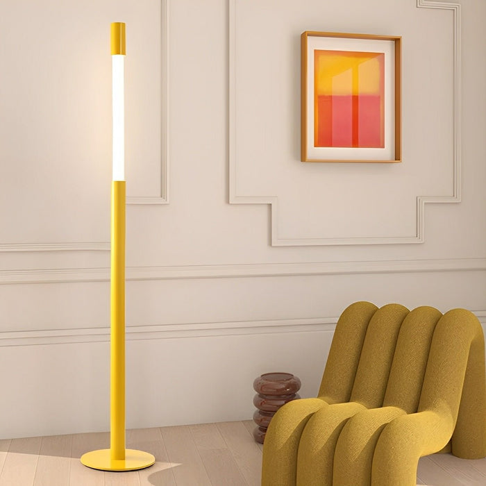Modern Minimalist Cylinder Adjustable Lift LED Floor Lamp - Stepless Dimming, Sleek Aluminum Design