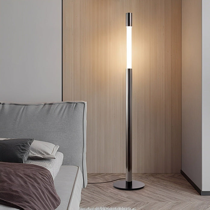 Modern Minimalist Cylinder Adjustable Lift LED Floor Lamp - Stepless Dimming, Sleek Aluminum Design
