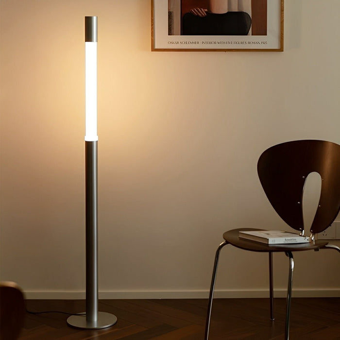 Modern Minimalist Cylinder Adjustable Lift LED Floor Lamp - Stepless Dimming, Sleek Aluminum Design