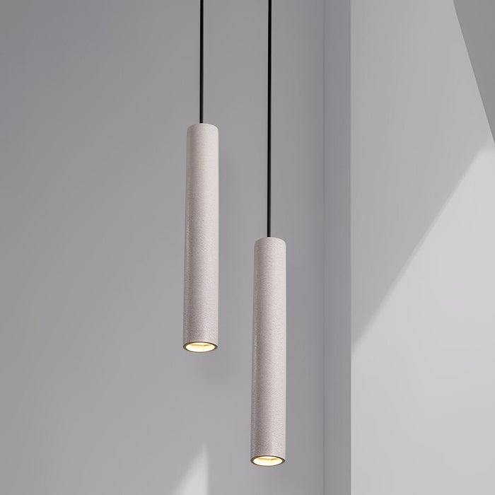Cylinder Concrete Pendant Light - Modern Minimalist Design / LED Fixture for Kitchen, Dining Room