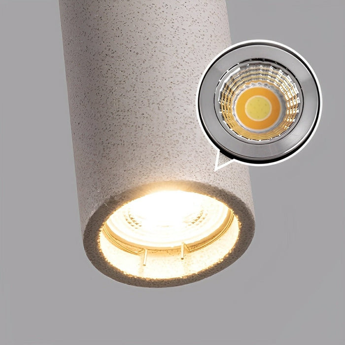 Cylinder Concrete Pendant Light - Modern Minimalist Design / LED Fixture for Kitchen, Dining Room
