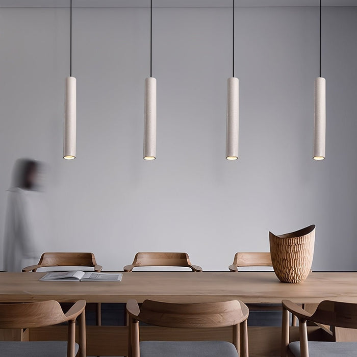 Cylinder Concrete Pendant Light - Modern Minimalist Design / LED Fixture for Kitchen, Dining Room