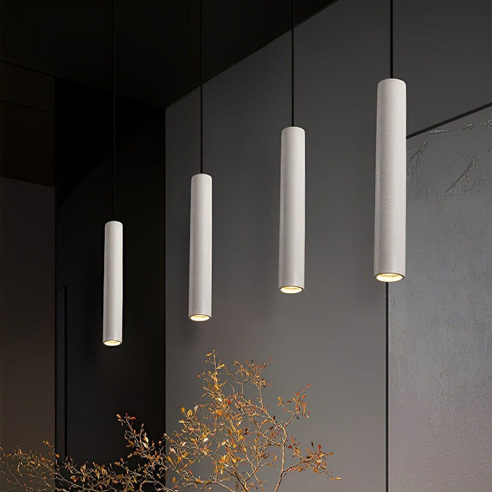 Cylinder Concrete Pendant Light - Modern Minimalist Design / LED Fixture for Kitchen, Dining Room