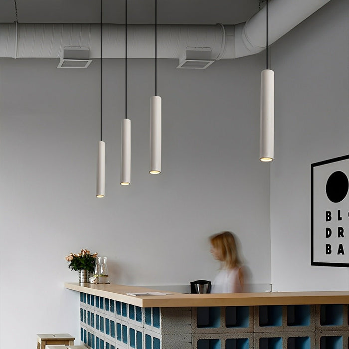Cylinder Concrete Pendant Light - Modern Minimalist Design / LED Fixture for Kitchen, Dining Room
