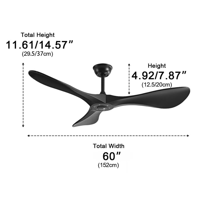 Ceiling Fan - Modern Minimalist Design, Quiet DC Motor, 6-Speed Reversible Airflow, Remote/Wall Control