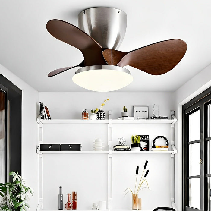 Ceiling Fan Light - Modern Minimalist DC Motor, Reversible Airflow, Integrated LED - Small Space