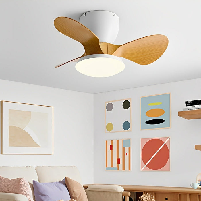 Ceiling Fan Light - Modern Minimalist DC Motor, Reversible Airflow, Integrated LED - Small Space