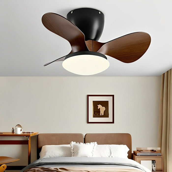Ceiling Fan Light - Modern Minimalist DC Motor, Reversible Airflow, Integrated LED - Small Space