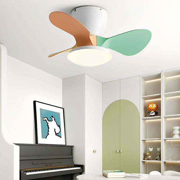 Ceiling Fan Light - Modern Minimalist DC Motor, Reversible Airflow, Integrated LED - Small Space
