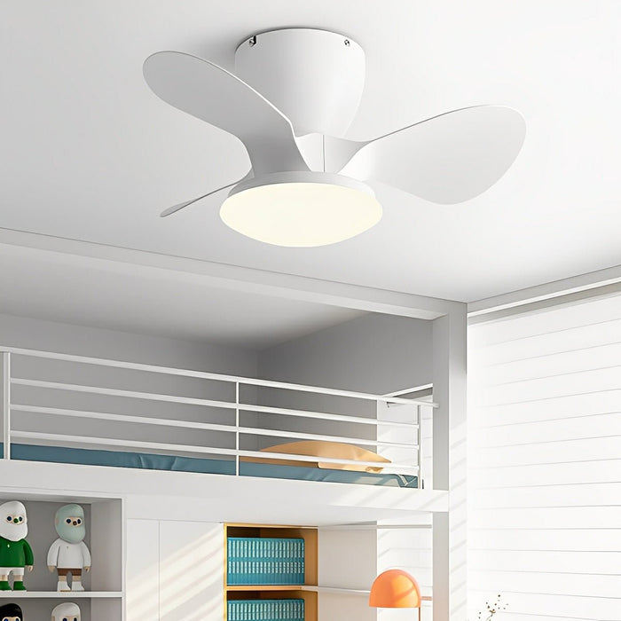 Ceiling Fan Light - Modern Minimalist DC Motor, Reversible Airflow, Integrated LED - Small Space