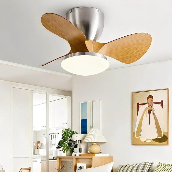 Ceiling Fan Light - Modern Minimalist DC Motor, Reversible Airflow, Integrated LED - Small Space