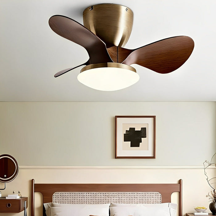 Ceiling Fan Light - Modern Minimalist DC Motor, Reversible Airflow, Integrated LED - Small Space