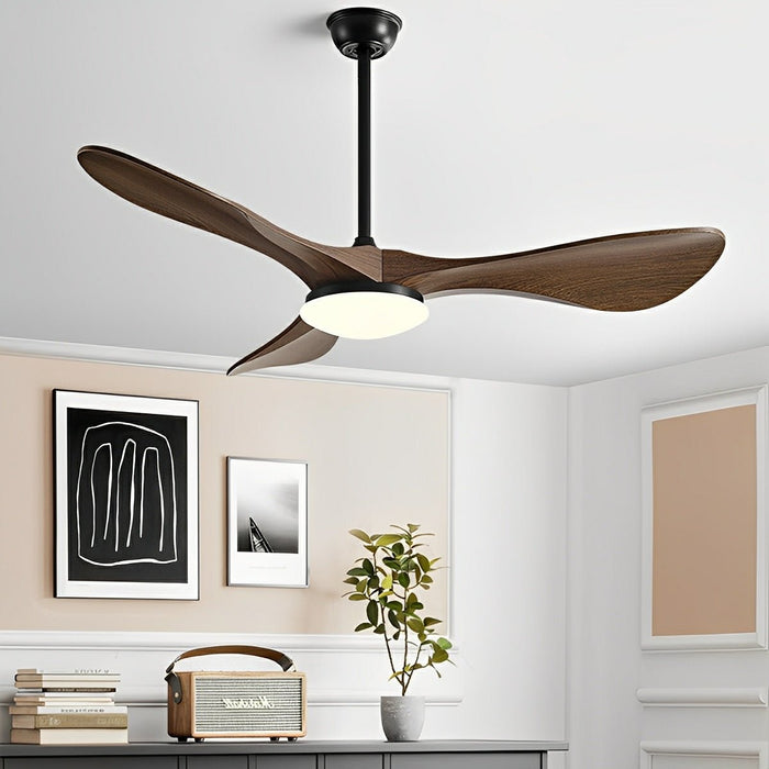 Ceiling Fan Light - Modern Minimalist DC Motor, Reversible Airflow, Integrated LED - Small Space