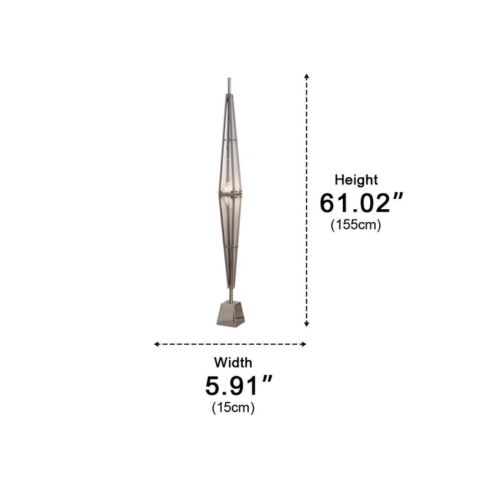 Diamond-Shaped Dimmable LED Floor Lamp - Modern Minimalist Design, Stainless Steel, Adjustable Color Temperature
