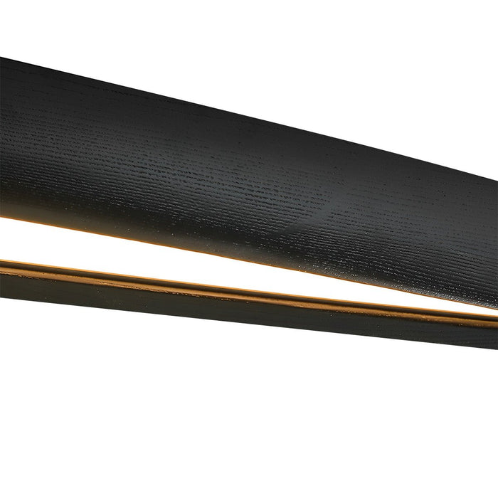 LED Ceiling Light - Modern Minimalist Diamond-Shaped Wood Long Strip Design, Dimmable