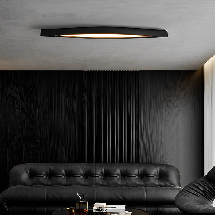 LED Ceiling Light - Modern Minimalist Diamond-Shaped Wood Long Strip Design, Dimmable