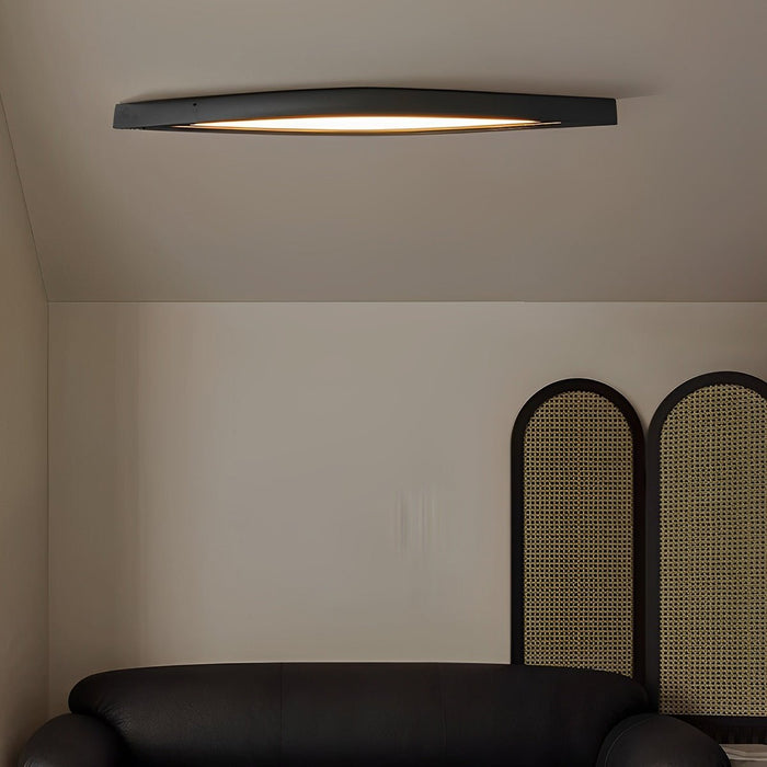 LED Ceiling Light - Modern Minimalist Diamond-Shaped Wood Long Strip Design, Dimmable