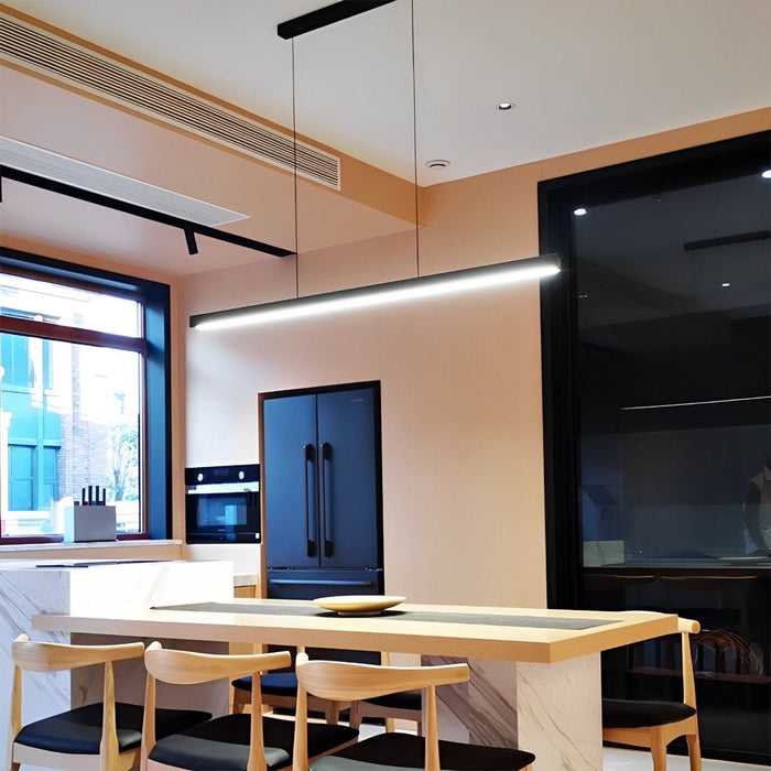 Nordic Modern Minimalist Chandelier - Linear LED Light Bar, Eye Protection for Dining Room / Kitchen Island