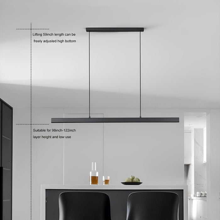 Nordic Modern Minimalist Chandelier - Linear LED Light Bar, Eye Protection for Dining Room / Kitchen Island