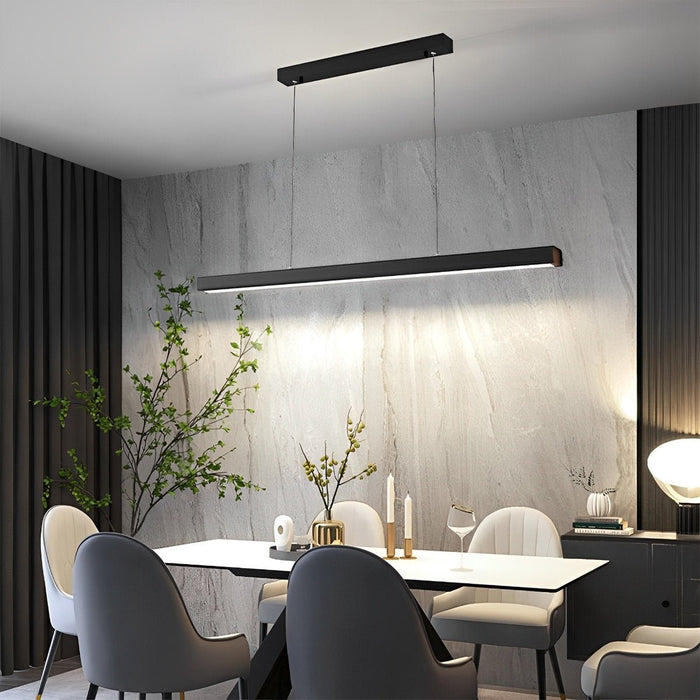 Nordic Modern Minimalist Chandelier - Linear LED Light Bar, Eye Protection for Dining Room / Kitchen Island