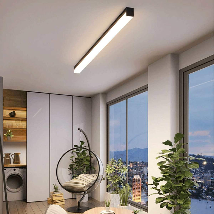 Ceiling Light - Modern Minimalist LED Strip - Dimmable, Adjustable Color Temperature for Indoor Spaces
