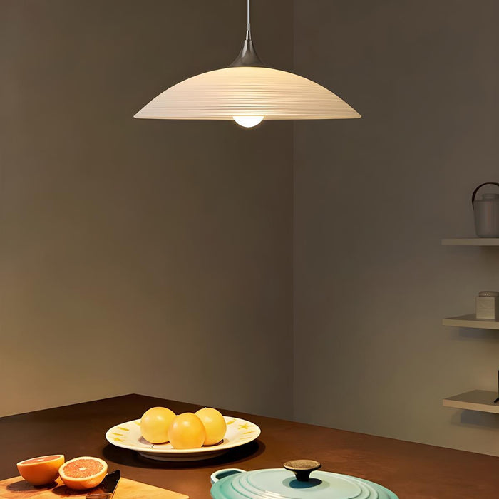 Modern Minimalist Dish Bar LED Pendant Light - Contemporary Dining Room Lighting - Kitchen Island Fixture - Adjustable Ambiance