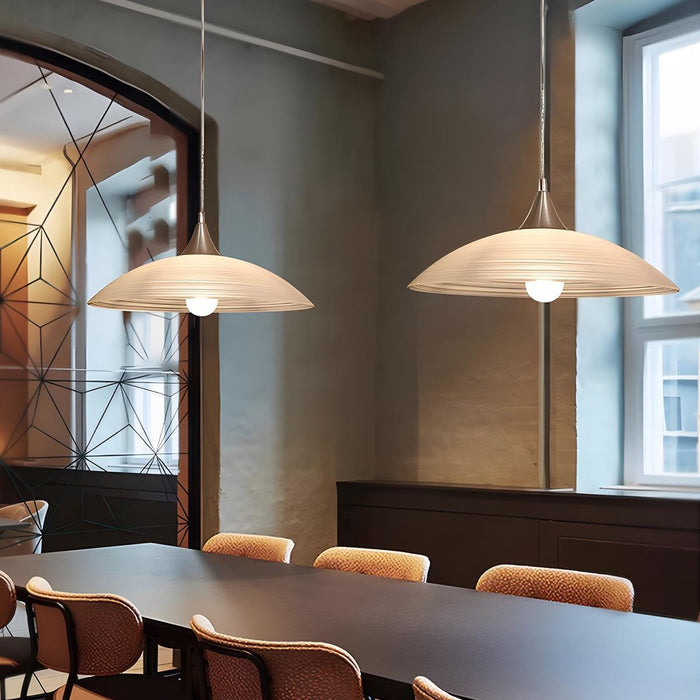 Modern Minimalist Dish Bar LED Pendant Light - Contemporary Dining Room Lighting - Kitchen Island Fixture - Adjustable Ambiance