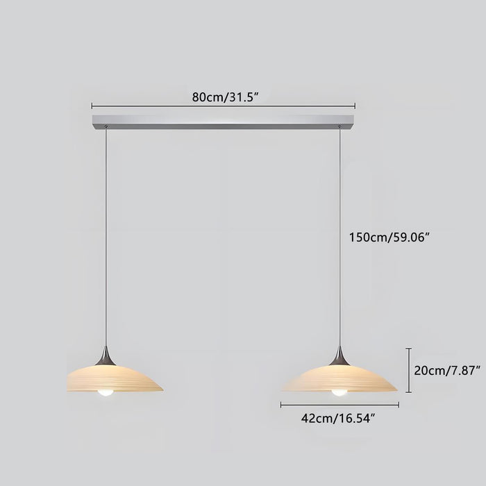 Modern Minimalist Dish Bar LED Pendant Light - Contemporary Dining Room Lighting - Kitchen Island Fixture - Adjustable Ambiance