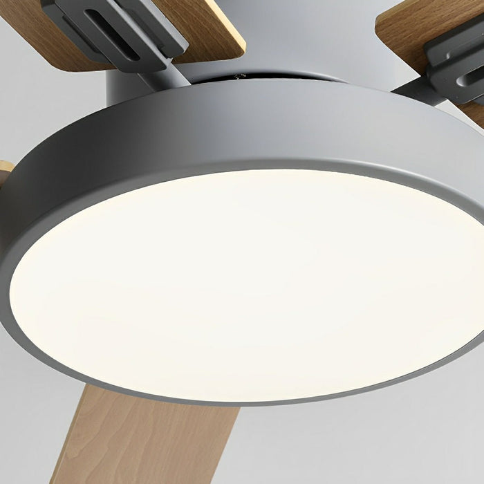 Five-Leaf Frequency Conversion Ceiling Fan - Modern Minimalist Design, Integrated LED Light, Remote Control