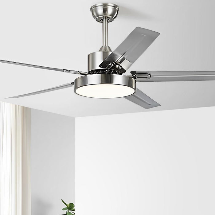 Five-Leaf Frequency Conversion Ceiling Fan - Modern Minimalist Design, Integrated LED Light, Remote Control