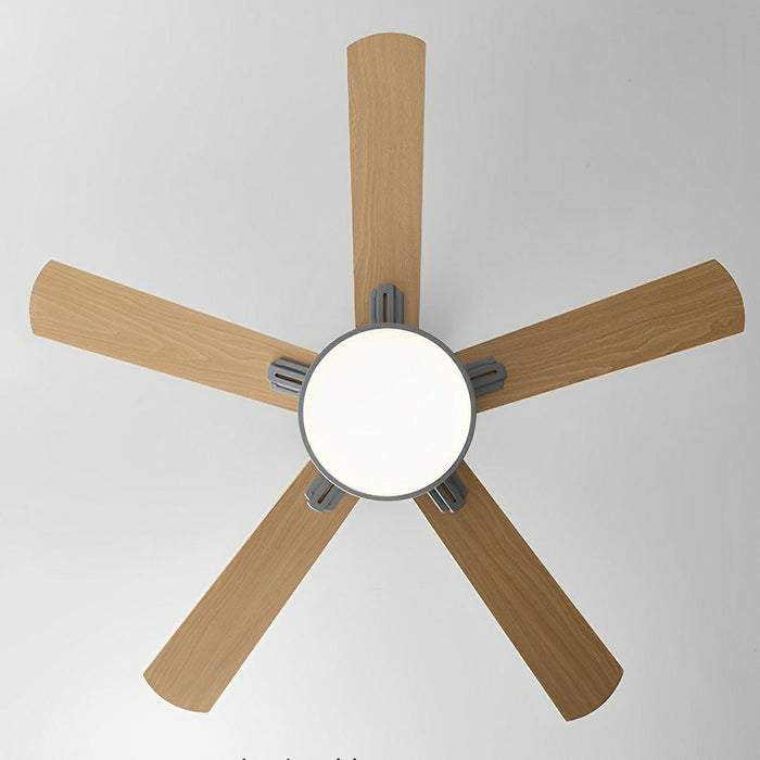 Five-Leaf Frequency Conversion Ceiling Fan - Modern Minimalist Design, Integrated LED Light, Remote Control