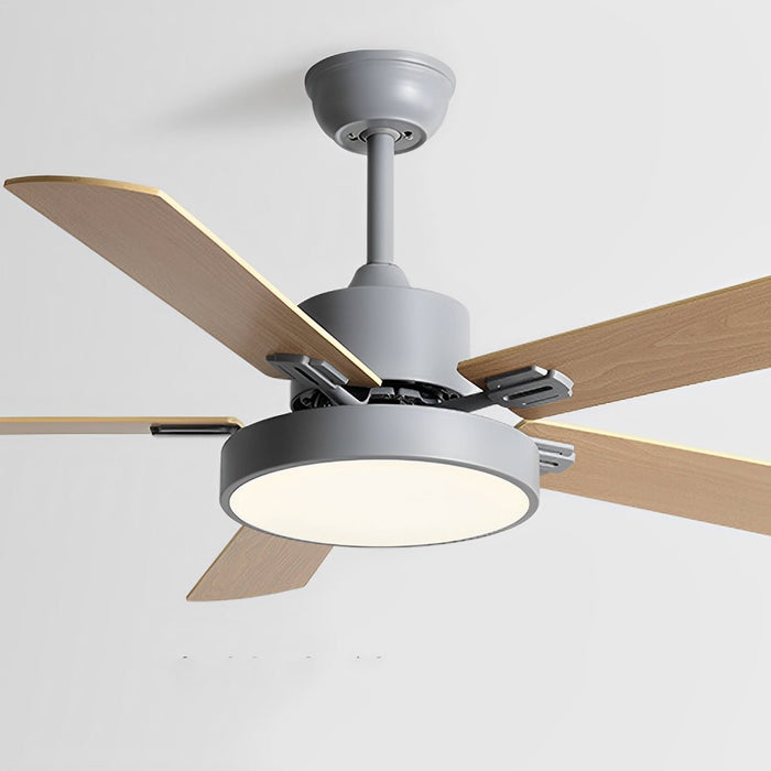 Five-Leaf Frequency Conversion Ceiling Fan - Modern Minimalist Design, Integrated LED Light, Remote Control