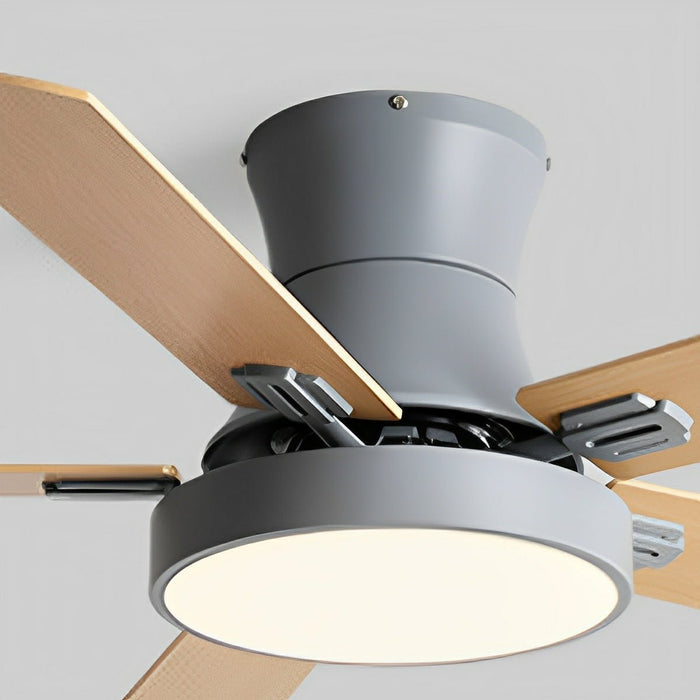 Five-Leaf Frequency Conversion Ceiling Fan - Modern Minimalist Design, Integrated LED Light, Remote Control