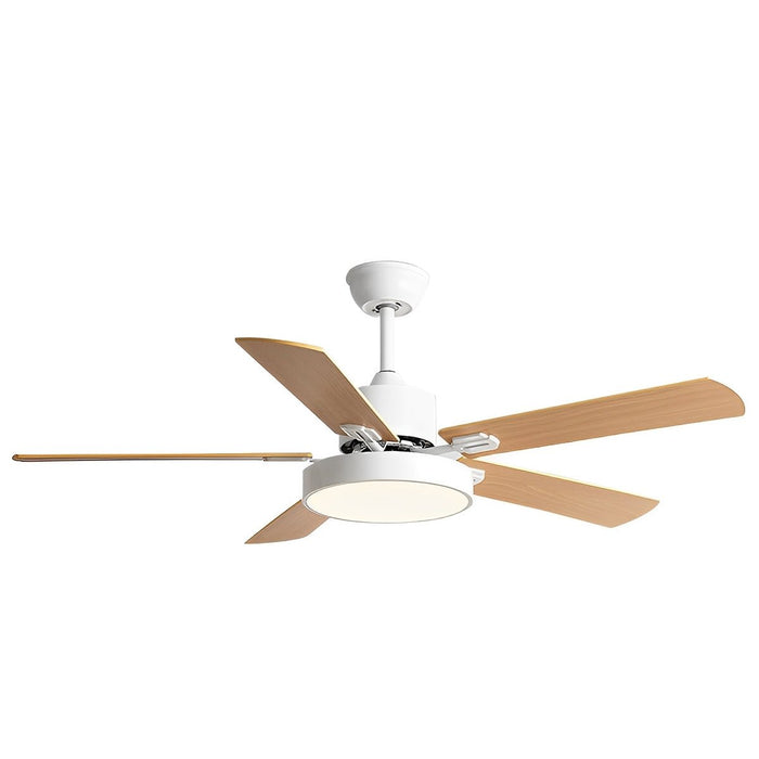 Five-Leaf Frequency Conversion Ceiling Fan - Modern Minimalist Design, Integrated LED Light, Remote Control