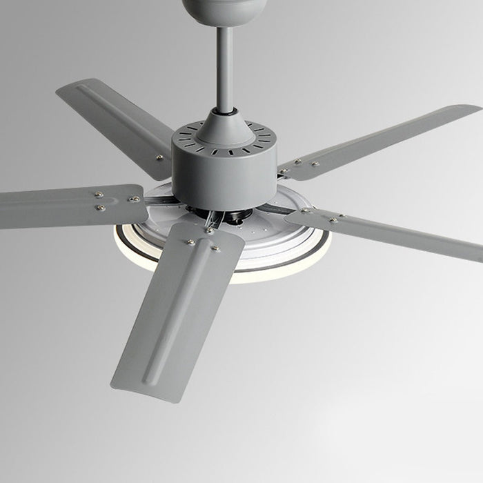 Modern Minimalist Five-Leaf Stainless Steel Ceiling Fan - Quiet Airflow, Contemporary Home Cooling