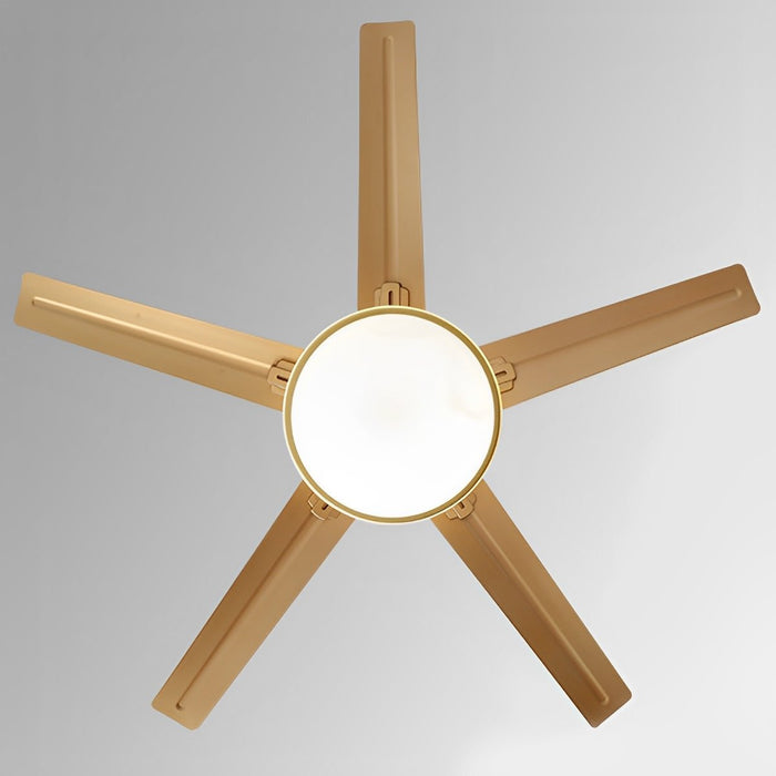 Modern Minimalist Five-Leaf Stainless Steel Ceiling Fan - Quiet Airflow, Contemporary Home Cooling
