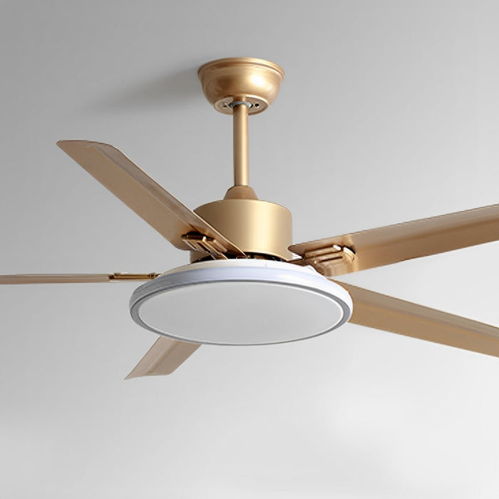 Modern Minimalist Five-Leaf Stainless Steel Ceiling Fan - Quiet Airflow, Contemporary Home Cooling