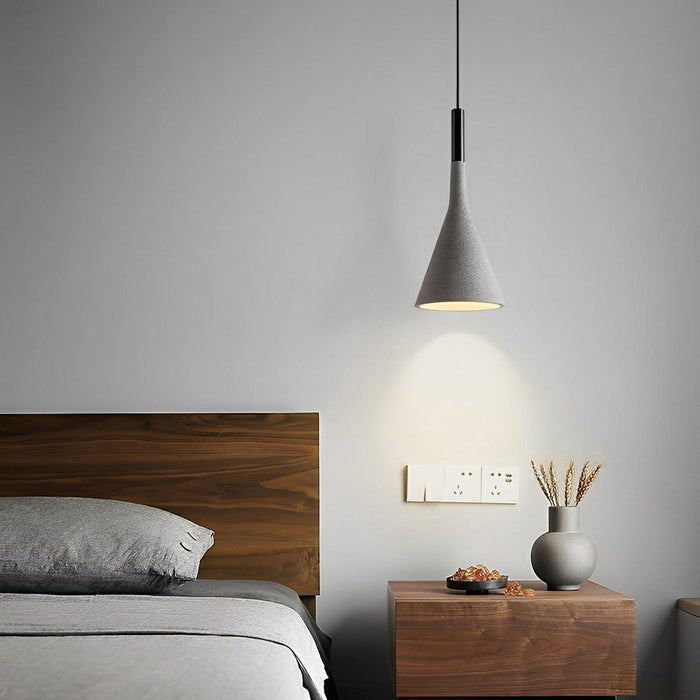 Funnel Indoor Cement Bar LED Pendant Light - Modern Minimalist Design, Overhead Lighting Fixture