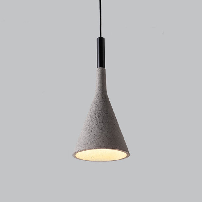 Funnel Indoor Cement Bar LED Pendant Light - Modern Minimalist Design, Overhead Lighting Fixture