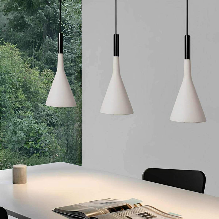 Funnel Indoor Cement Bar LED Pendant Light - Modern Minimalist Design, Overhead Lighting Fixture