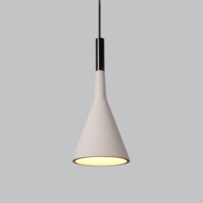 Funnel Indoor Cement Bar LED Pendant Light - Modern Minimalist Design, Overhead Lighting Fixture