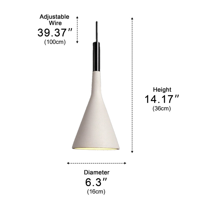 Funnel Indoor Cement Bar LED Pendant Light - Modern Minimalist Design, Overhead Lighting Fixture