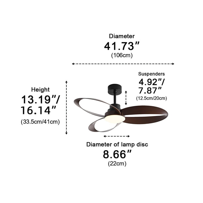 Modern Minimalist Geometric Ceiling Fan Light - 6-Speed Reverse DC Motor, Integrated LED