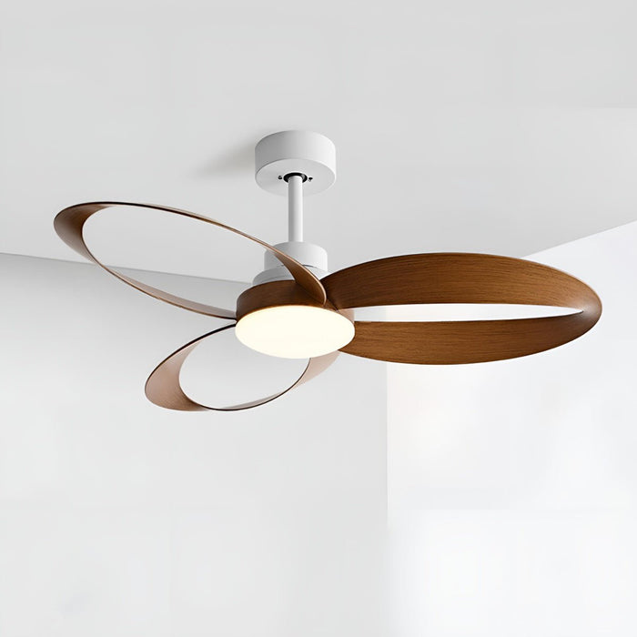 Modern Minimalist Geometric Ceiling Fan Light - 6-Speed Reverse DC Motor, Integrated LED