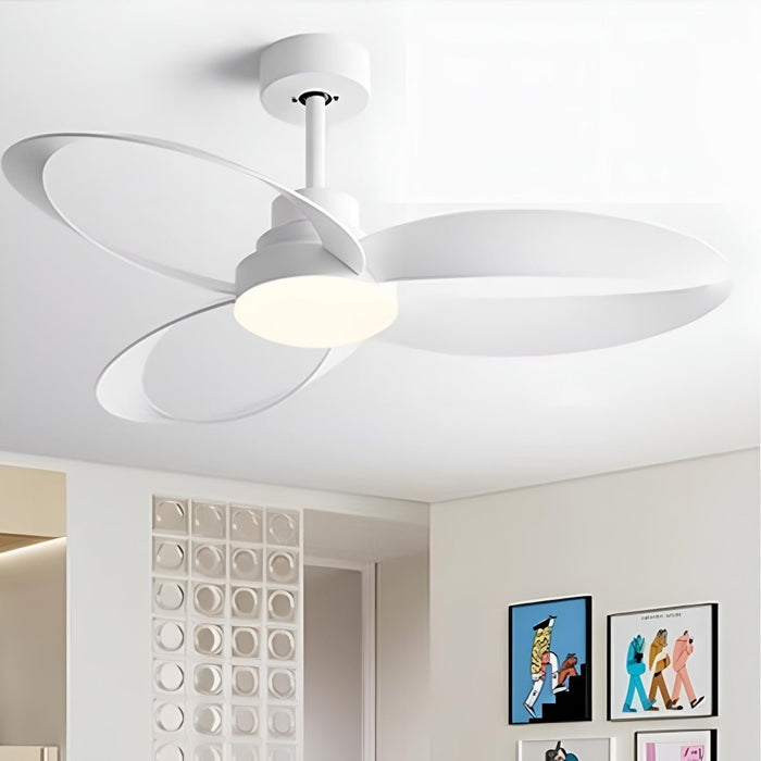 Modern Minimalist Geometric Ceiling Fan Light - 6-Speed Reverse DC Motor, Integrated LED