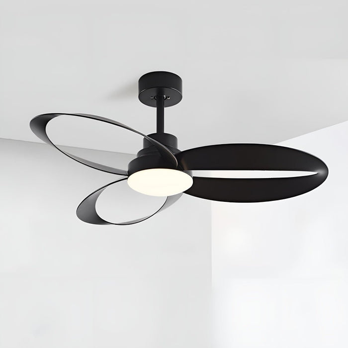 Modern Minimalist Geometric Ceiling Fan Light - 6-Speed Reverse DC Motor, Integrated LED