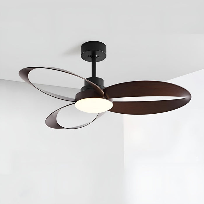 Modern Minimalist Geometric Ceiling Fan Light - 6-Speed Reverse DC Motor, Integrated LED