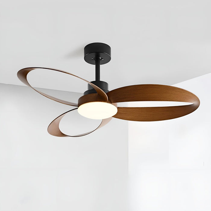 Modern Minimalist Geometric Ceiling Fan Light - 6-Speed Reverse DC Motor, Integrated LED